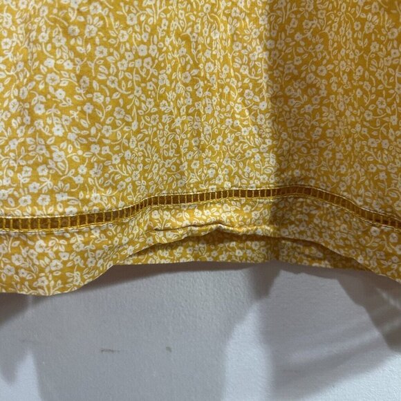 Talbots Top Women Women's Yellow Long  Sleeve Split V Neck Eyelet‎  Tunic SZ LP - Picture 5 of 14
